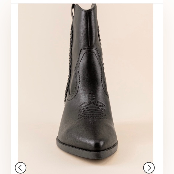 Dolce VIta Women’s Black Braided Faux Vegan Leather Western Boots New - Picture 3 of 8